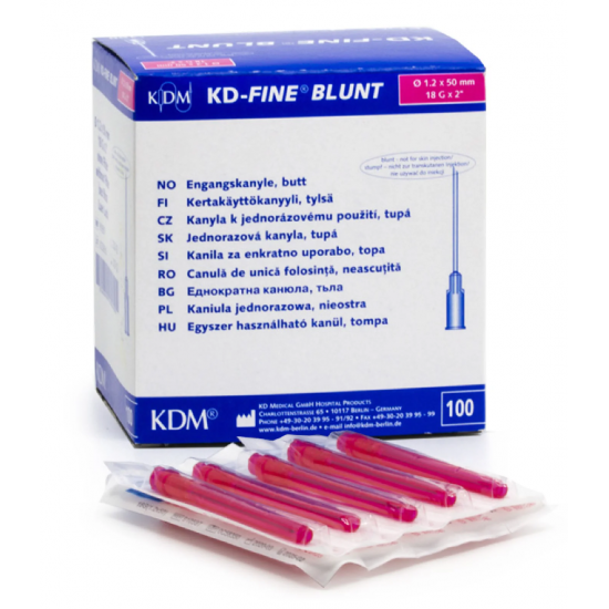 UPPDRAGNINGSKANYL 18G 50MM KD-FINE BLUNT 100ST
